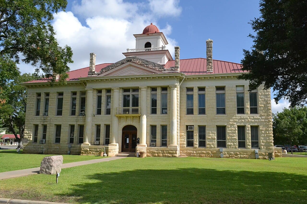 The Blanco County Courthouse in Johnson City, Texas