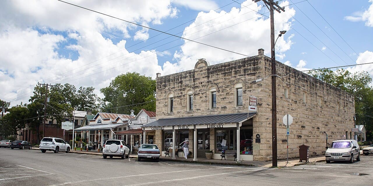 The historic downtown district of Comfort, Texas