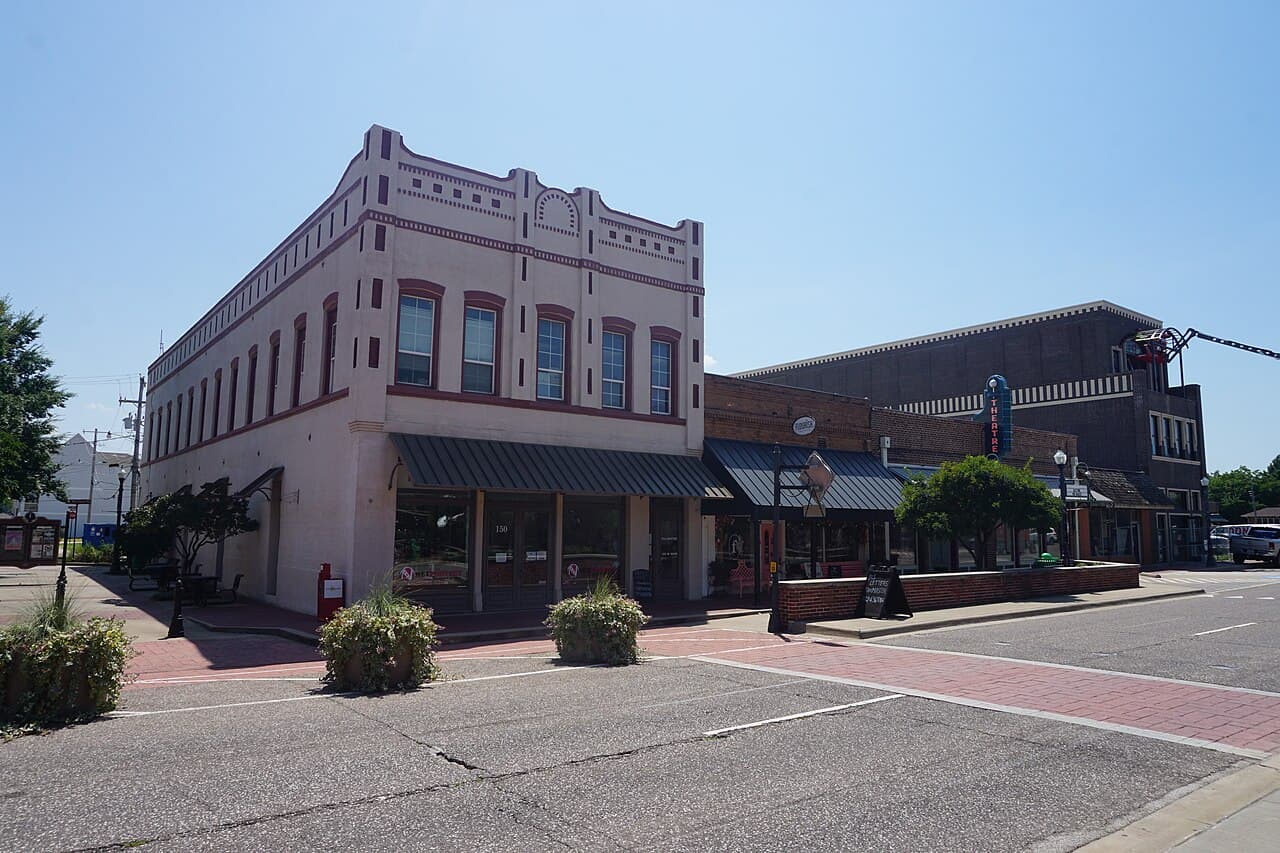 West Main Street in downtown Lewisville, Texas