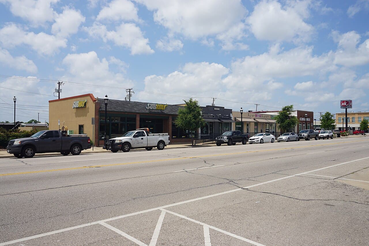 East Main Street in downtown Grand Prairie, Texas